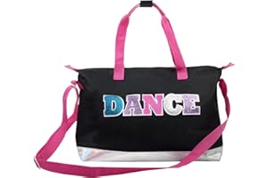 MADISON & DAKOTA Over The Shoulder Garment Dance Bags for Girls, Teen Dancers, Costumes, Boys | Holographic Glitter Dance Workout Bag for Kids, Competitions (Dance 2)