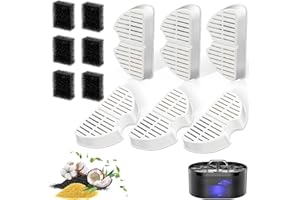 Cat Fountain Filter, 6 Pieces Filters + 6 Pieces Foam Filters for Cat Drinking Fountain, Filtering Hair (Sponge), Triple Filtration (Filter) Filtres de