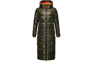 Navahoo Damski ciepły zimowy płaszcz pikowany z kapturem Anioł przytulanka XS-XXL