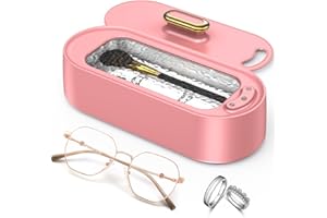 Onherm Ultraschallreinigungsgerät 380ml Brillenreinigungsgerät Mit 2 Modi Tragbar Ultraschallgerät 45000Hz Ultraschallreiniger für Brillen Schmuck Uhren Zahnersatz Münzen