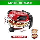 G3Ferrari Delizia Pizza Makinesi 3 Taş Tabanlı 400&deg;C Pizza Fırını &ndash; Evde Taş Fırın Lezzeti Sunan İtalyan Pizza Oven - Kırmızı