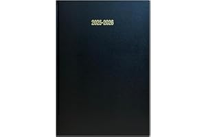 PRECIOUS LONDON Precious 2025-2026 A4 Day to a Page Academic Diary Hard Back case Bound mid Year Diary Student Teacher Planner Organiser (Black)