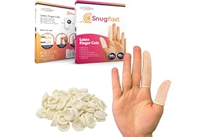 JFA MEDICAL Snugfast Latex Finger Cots 2 Sizes, Medium and Large - Pack of 200 - Keep dressings Dry and Clean