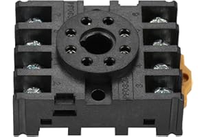 GAROSA Micro Zócalo Base Relé 8 Pines Redondos Terminales Tornillo Temporizador Potencia Soporte Base Riel Pf083a Relé Tiempo AH3 Soporte Industrial Relé Temporizador Eléctrico
