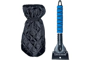 ZOIBV Detachable Ice Scraper for Car Windscreen Window Snow Scraper with Antifreeze Waterproof Glove and Comfortable Foam Handle, No Scratches Ice Snow Frost Removal for Cars, SUVs, Trucks (Blue)