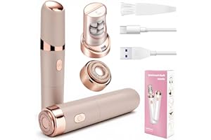 RUIZHI Facial Hair Remover for Women, 2 in 1 Epilator for Women with LED-Light & USB Rechargeable Electric Hair Removal Device Painless Portable for Face, Lip, Back, Chin, Leg, Arm, Bikini