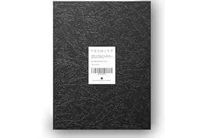 FOSHISY A4 Binding Covers,300 GSM, Leather Grain Paper Binding Covers, Black (Pack of 100)