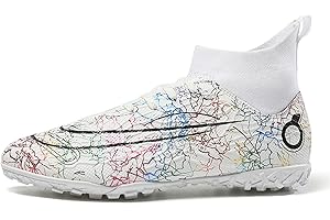sudorun Scarpe da Calcio Uomo Donna Turf AG FG Scarpe da Calcetto Indoor Unisex High Top All'aperto Scarpe da Allenamento Teenager TF Training Scarpe