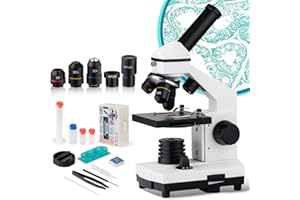 HUTACT Microscope Biological for Kids, Students and Adult 250X-2000X Powerful Biological Children's Microscope Set for School Laboratory Home Biological Scientific Research Education