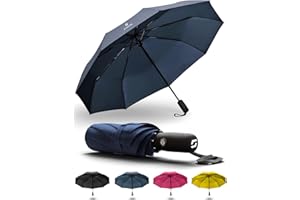 STYNGARD Regenschirm sturmfest bis 140 km/h - Taschenschirm mit Auf-zu-Automatik und zertifizierter Teflon-Beschichtung gegen Feuchtigkeitsschäden - kurzer Griff - Modell OSLO