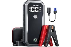BUTURE PRO Booster Batterie Voiture 5000A, 26800mah Portable Jump Starter (Jusqu’à 10l Diesel Ou All Gas) Démarrage De Voiture avec Grand Écran LCD,Lampe à LED,Pinces Intelligentes