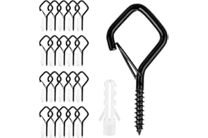 VEYALTEDL Gancio Muro,Occhielli a Vite,20PCS 2.2x0.98in Nero Ganci Da Soffitto,Ganci a Soffitto a Vite per Decorazioni Artistich,Gancio Avvitabile per Campanelle Lanterne Catene Luminose Decorazioni Natalizie