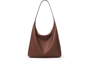 KALIDI Vintage Vegan Leather Tote Bag Women Hobo Zipper Work Bag Weekender Shoulder Handbag for Travel Daily