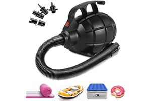 PPXIA Electric Air Pump Portable Air Track Pump, Quick-Fill Inflator Deflator with 4 Sizes Nozzle for Inflatables Mattress/Bed, Paddle Board, Gymnastics Mat