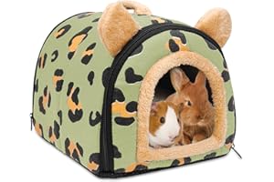 Tierecare Bunny Hideout Washable Rabbit Bed Guinea Pig House Cozy Pet Bed for Guinea Pigs, Rabbits, Chinchillas & Other Small Animals