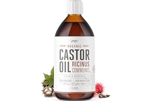 Organic Castor Oil 1L – 100% Unrefind & Cold Pressed – Hexane Free – for Skin & Hair – Sustainably Sourced – By Alpha01
