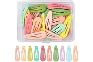 TOLENRE Coloridas Pinzas de Pelo, 30Pcs Pinza de Pelo para Mujeres, 3cm Clips de Pelo de Metal, Niña Horquillas Pelo, Horquillas Coloridas para Niña, Horquillas para Bebe, Clips de Pelo a Presión (Macarrones)