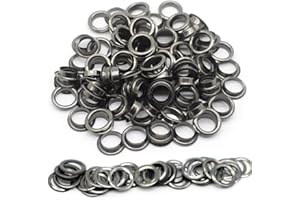 Mcoser 50 Sets Grommet Kit,Black Grommets Eyelets Kit,10MM Metal Eyelets Grommets with Washers for Tarpaulin Fabric Curtains Leather Clothing Shoes Belt