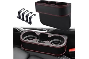 VBGURR Car Cup Holder with 4 Hooks Anti-Slip Car Seat Cup Holder for Car Accessories (Black)
