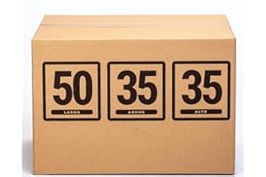 TELECAJAS.COM TELECAJAS | 10 Cajas 50x35x35 cm de Cartón con Asas de Mudanza Grandes Resistentes | Ideales para Ropa y Envíos | Regalo 1 Precinto Adhesivo cierre de Cajas | Pack de 10 + Cinta