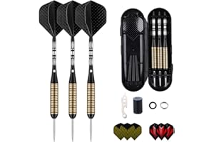 sanfeng - Dardos Profesionales (22 g, 23 g, 24 g, 27 g, con Varillas de Aluminio, 9 Aletas estándar + 50 Juntas tóricas de Goma + 12 Anillos de Resorte + 1 Herramienta de Afilado de Dardos