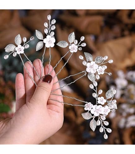 Peignes à Cheveux Fleur Perles Et Cristaux Doré Rose Pour Mariée Et Femme - Accessoire Coiffure Élégant