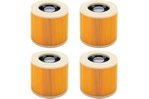 HYZEVEE Karcher wd2 filter|karcher wd3|filter|wd2| Replacement 4Pcs WD2 WD3 WD3P A2004 MV2 MV3 Cartridge Filters Wet & Dry Hoover Vacuum Cleaner 64145520