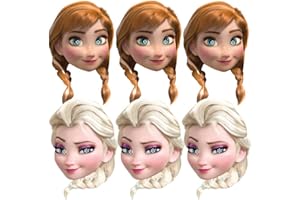 DISNEY Starcutouts - Stsmp294 - 6 Masques Carton Adulte "frozen" 6 Mod 3 Anna 3 Elsa