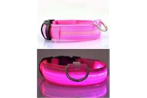 NEO+ Obroża USB dla psa LED wielokrotnego ładowania (duża - L, różowa)