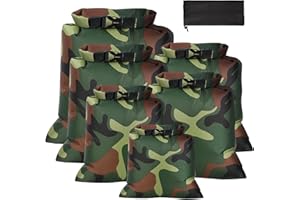 ACTOYS Borsa Impermeabile, 6 Pezzi1 Sacchetti Asciutti Impermeabili, 5L 2,5L 3L 3,5L 5L Sacchetti Impermeabili, Sacchetto Impermeabile Leggeri per Campeggio, Nuoto, Canottaggio (Mimetico Verde)