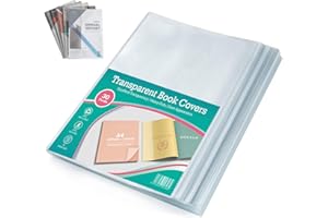 Agoer 30 Copertine Quaderni A4, Copertina Trasparente per Libri, Copertine Libri Scolastici, Copertina Trasparente in PVC Resistente da 150 Micron per Lavoro/Scuola, 30,5 x 43 cm