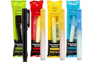 COS Cigtrus Natural Smoking Alternative Aid Craving Relief Tobacco Free Nicotine Free Non Electric Oxygen Inhaler Stick for Oral Fixation Support (All 4 Flavors) (All Flavours, Pack of 1)