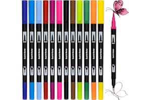 DOTNTICK Colouring Pens for Adults Pack of 36 - Fineliners Dual Tip Brush Pens for Lettering, Drawing, Journaling, Colouring & Painting - Felt Tip Pens for Adults Drawing & Art Projects - Best Gift for Kids