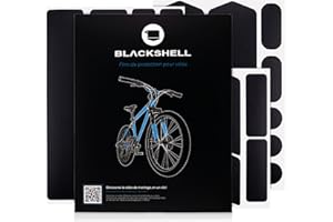 Blackshell® Film de Protection pour vélo - Protection de Peinture pour vélo, vélo de randonnée, VTT, vélo de Course ou vélo électrique - 21 pièces en Noir Mat - Kit de Protection