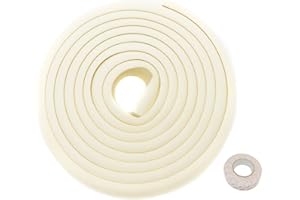 HIMRY 5 Mètre Rouleau en Mousse Anti Choc Protecteurs Bords de Table, L-Forme Rouleau Mousse Bord Protecteur pour Bébé et Enfants, Anti-Crash Protection Sur Bords De Table, Ivoire KXD7000 ivory