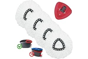 DLAIMI 4PCS Tête de Remplacement de serpillière en Microfibre Compatible avec Vileda Turbo 2-en-1, Tête de serpillière de Remplacement à Rotation Forte capacité de Nettoyage et Facile à remplacer