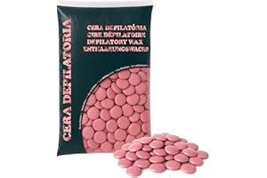 SELAS Cera Depilatoria Caliente 1200g | Mini Discos de Cera Dura con Aceite de Rosa Mosqueta | Cera Profesional Sin Bandas para Rostro, Cuerpo y Zonas Sensibles | Cera Depilatoria facial y corporal