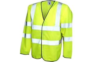 UNEEK CLOTHING Hi-vis de manga larga para chaleco de seguridad de chaqueta de hípica para niños chaleco de trabajo de alta visibilidad
