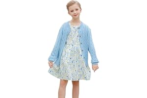 SMILING PINKER Mädchen Aran Strickjacke Jungen Kinder Gestrickt Rundhals Baumwolle Grobe Pullover Jacke mit Knopf