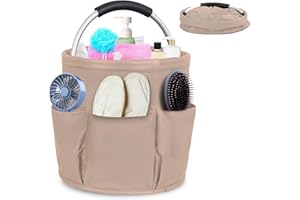 WANDGU Organizer per la pulizia: cestino per la pulizia con manico, contenitore pieghevole per la pulizia, 28 x 28 cm, borsa per attrezzi da giardino con 6 tasche esterne, adatto per il giardino, il