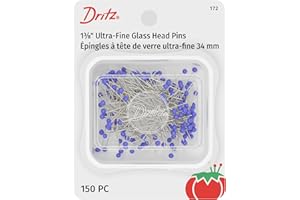 Dritz Ultra-Fine Glass Head Pins-Size 22 150/Pkg, Silver, 1-3/8-inch