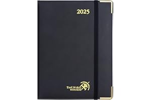 POPRUN Agenda 2025 Settimanale Premium 22 x 16,5 cm da Gen. 2025 a Dic. 2025, Copertina Rigida, Tag Mensili, Carta Spessa da 100 GSM EU, Nero