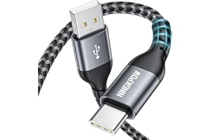 NINGKPOW Cavo USB Type-C Corto 2M 3,1A Cavo USB C Ricarica Rapida Nylon Cavo USB Tipo C per Samsung Galaxy S23 S22 S21 S10 S9 A53 A13 Note 20 10, Huawei P50 P40, Pixel 7, OnePlus, MI 11 10, Grigio