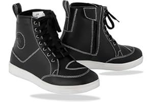 Vaster Moto Motorradschuhe für Herren, kurz, wasserdicht, Leder, rutschfeste Sohle