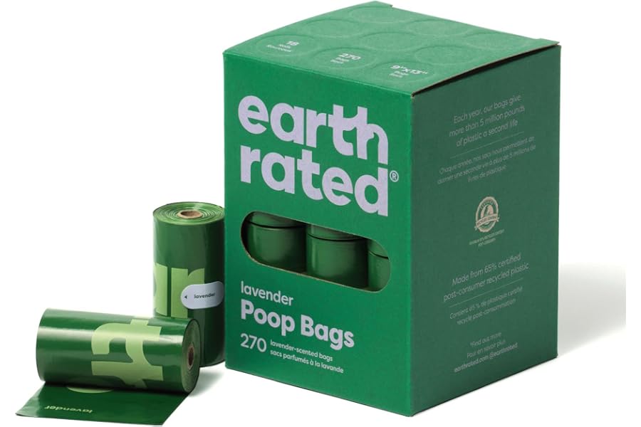 Earth Rated Bolsas para heces de perro, para mascotas a prueba de fugas y extragruesas, aptas para perros de cualquier tamaño