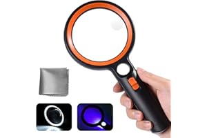 NTRJTRSS 30 LED Lente d'ingrandimento con Luce, 30X 45X 60X Lente Ingrandimento Professionali 2 Modalità, Lente d'ingrandimento led per Lettura, Ispezione, Esplorazione, Anziani, Gioiellieri