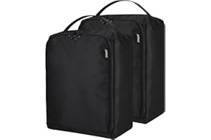 Gloppie Boot Bag Football Travel Shoe Bag Shoe Bags for Packing Travelling Dust Proof & Water Resistant Fashion Shoe Boxes for Men or Women Daily Use, 2PCS,Black