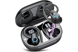 OYIB Ecouteurs Bluetooth sans Fil Sport, Oreillette Bluetooth 5.3 HiFi Stéréo Basses avec MIC, Casque Bluetooth sans Fil 50H avec Écran LED, Contrôle Tactile, Écouteurs Bluetooth Running IP7 Étanche