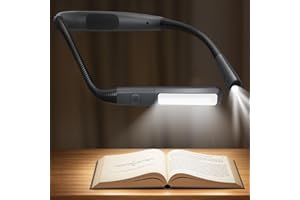 Glocusent Collo Lampada da Lettura Ricaricabile, LED Luce del Libro con 5 Colori e Regolabile, Luce Lampada da Lettura per Libro Perfetta per E-Reader, Studio, Letto, Viaggi, Lavoro a Maglia