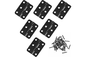 JJWNMLL Hinges 6 pcs - 2 inch Hinges for Wood Black Door Hinges with 38 pcs Hinge Screws for Home Furniture Hardware Cabinet Closet Door Drawer Wood Box